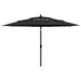 Umbrelă grădină cu 3 niveluri, stâlp aluminiu, negru, 3,5 m - WALTI WALTI