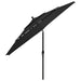 Umbrelă grădină cu 3 niveluri, stâlp aluminiu, negru, 3,5 m - WALTI WALTI