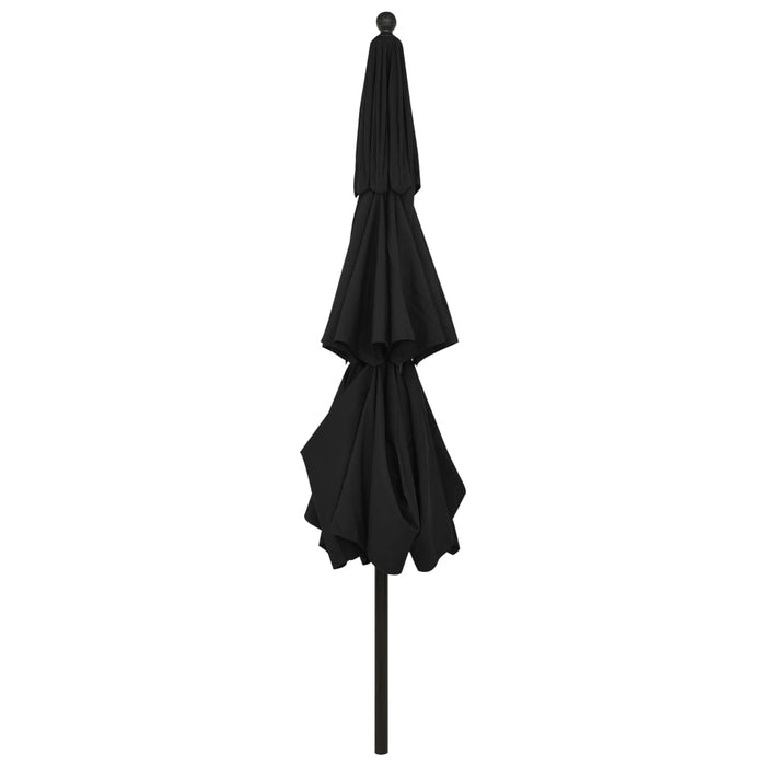 Umbrelă grădină cu 3 niveluri, stâlp aluminiu, negru, 3,5 m - WALTI WALTI