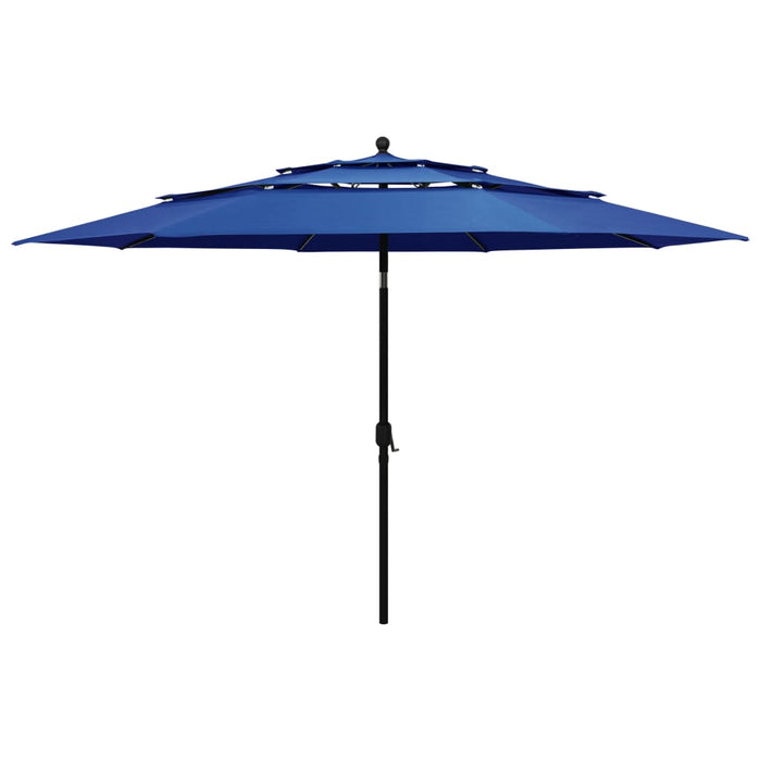 Umbrelă de grădină 3 niveluri, stâlp aluminiu, azuriu, 3,5 m - WALTI WALTI