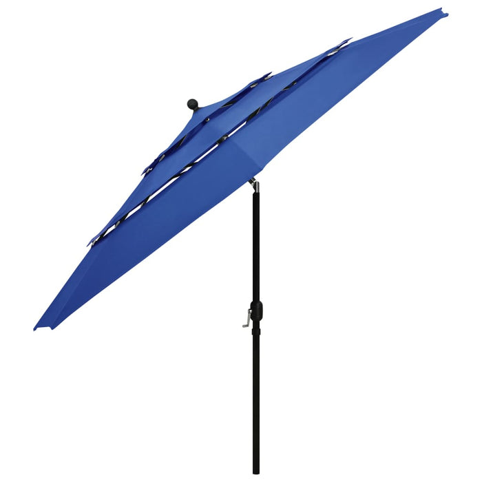 Umbrelă de grădină 3 niveluri, stâlp aluminiu, azuriu, 3,5 m - WALTI WALTI