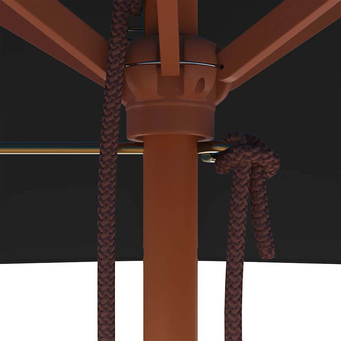 Umbrelă de soare de grădină, stâlp lemn, negru, 150x200 cm - WALTI WALTI