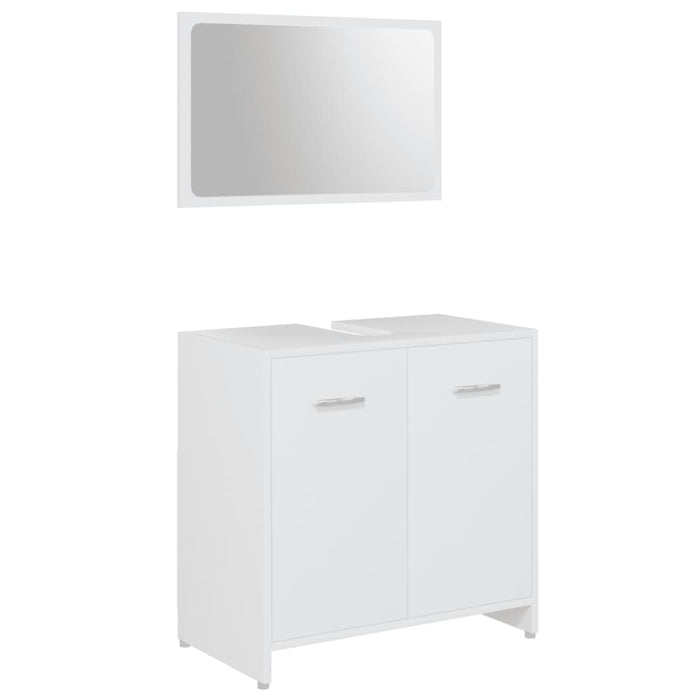 Set mobilier de baie, 3 piese, alb, lemn prelucrat - WALTI WALTI
