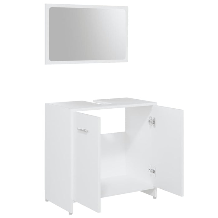 Set mobilier de baie, 3 piese, alb, lemn prelucrat - WALTI WALTI
