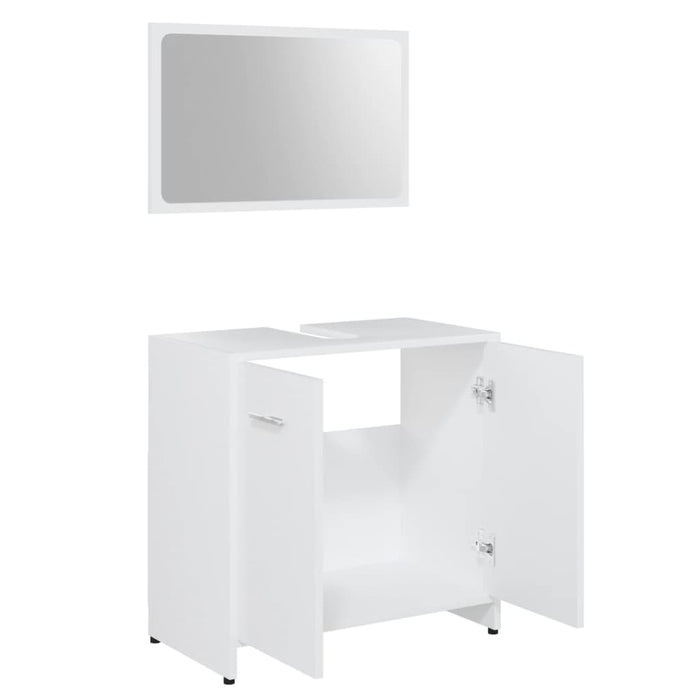 Set mobilier de baie, 3 piese, alb, lemn prelucrat - WALTI WALTI