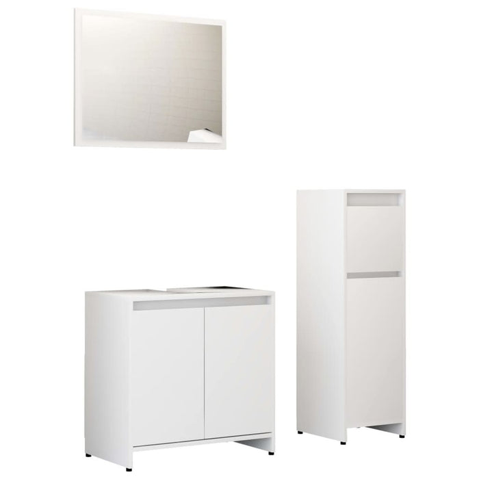 Set mobilier de baie, 3 piese, alb, lemn prelucrat - WALTI WALTI