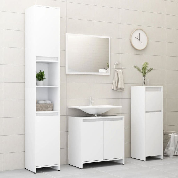 Set mobilier de baie, 3 piese, alb, lemn prelucrat - WALTI WALTI