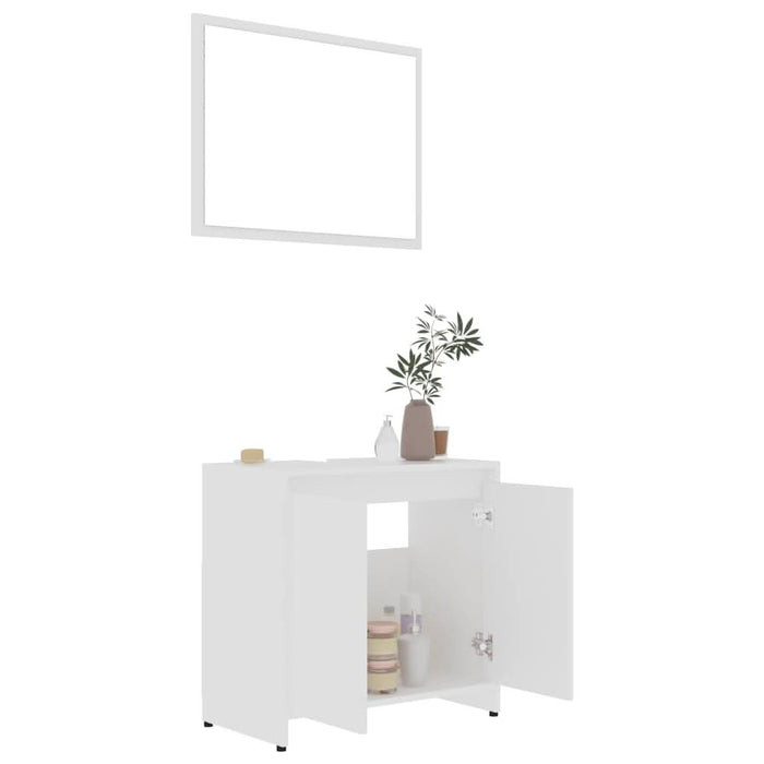 Set mobilier de baie, 3 piese, alb, lemn prelucrat - WALTI WALTI