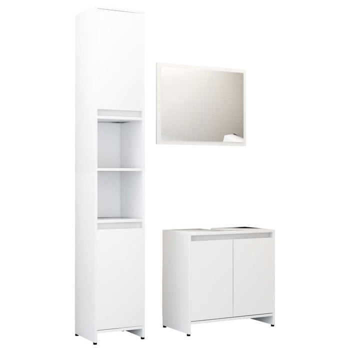 Set mobilier de baie, 3 piese, alb, lemn prelucrat - WALTI WALTI