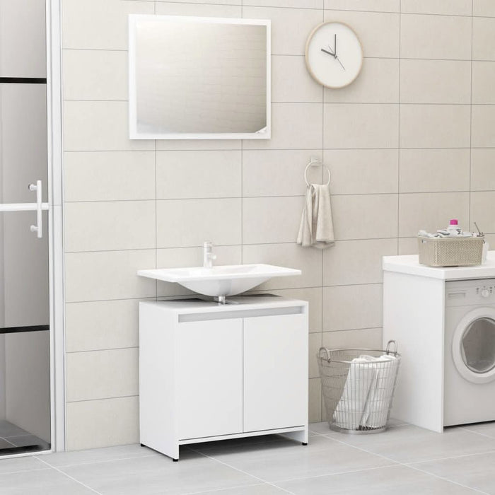 Set mobilier de baie, 3 piese, alb, lemn prelucrat - WALTI WALTI
