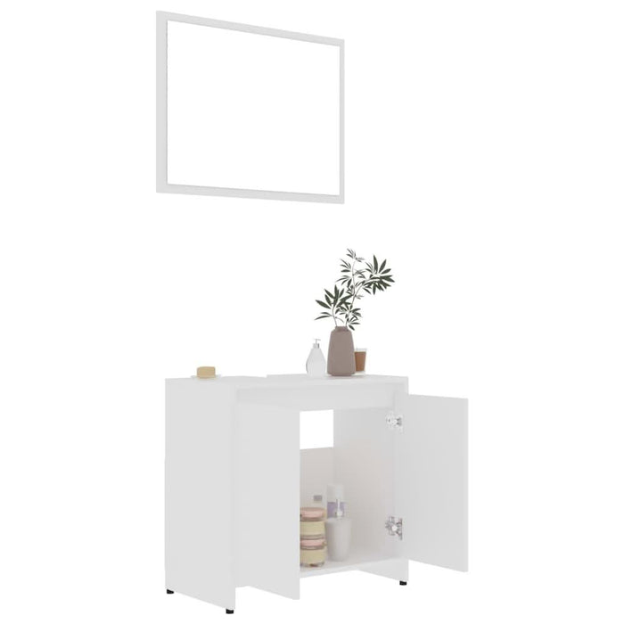 Set mobilier de baie, 3 piese, alb, lemn prelucrat - WALTI WALTI