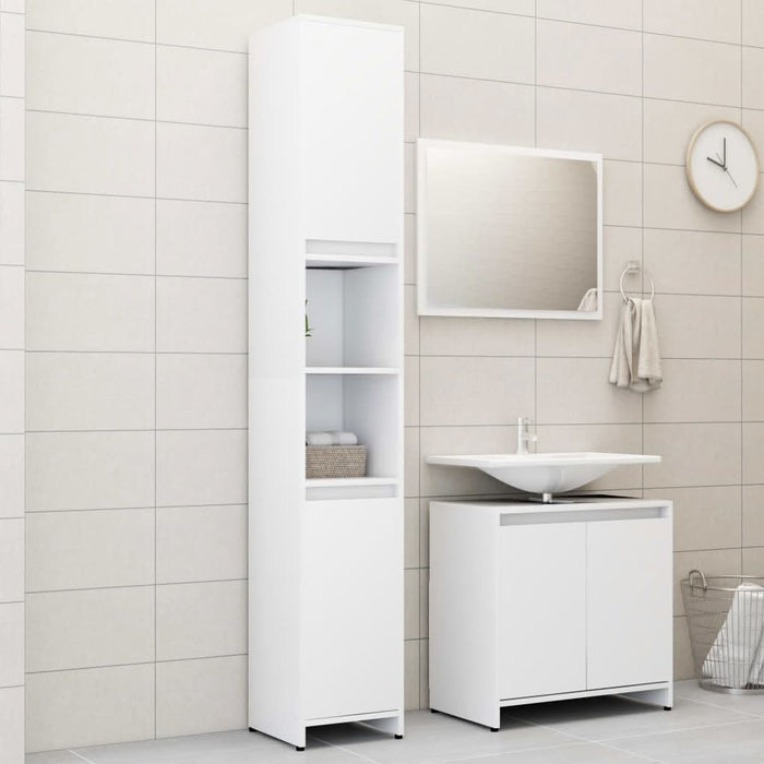 Set mobilier de baie, 3 piese, alb, lemn prelucrat - WALTI WALTI