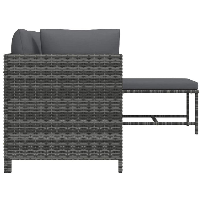 Set mobilier de grădină cu perne, 4 piese, gri, poliratan - WALTI WALTI