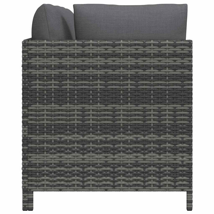 Set mobilier de grădină cu perne, 3 piese, gri, poliratan WALTI