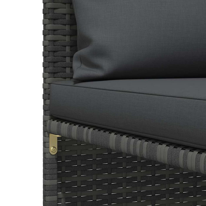 Set mobilier de grădină cu perne, 3 piese, gri, poliratan WALTI
