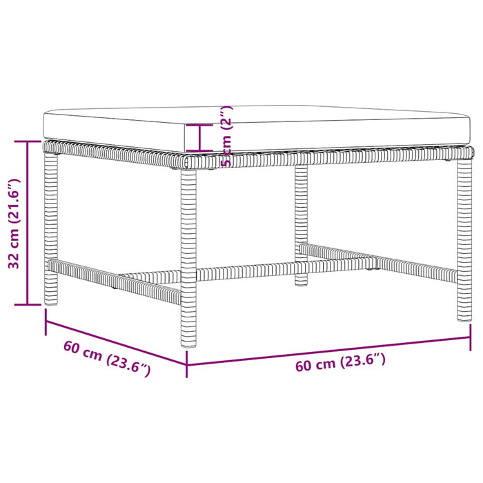 Set mobilier de grădină cu perne, 3 piese, negru, poliratan - WALTI WALTI