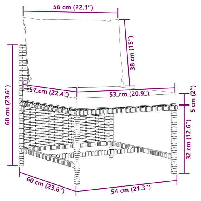 Set mobilier de grădină cu perne, 3 piese, negru, poliratan - WALTI WALTI
