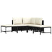 Set mobilier de grădină cu perne, 5 piese, negru, poliratan - WALTI WALTI