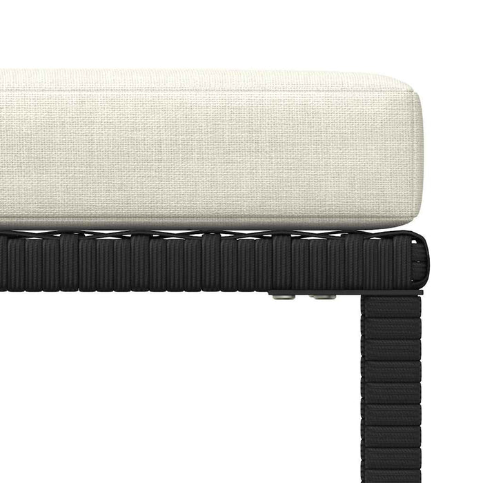 Set mobilier de grădină cu perne, 4 piese, negru, poliratan WALTI