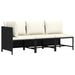 Set mobilier de grădină cu perne, 3 piese, negru, poliratan - WALTI WALTI