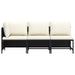 Set mobilier de grădină cu perne, 3 piese, negru, poliratan - WALTI WALTI