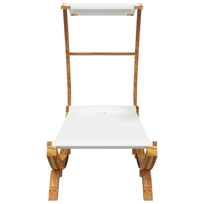 Pat de exterior cu baldachin, crem, 100x190x134 cm, lemn masiv - WALTI WALTI