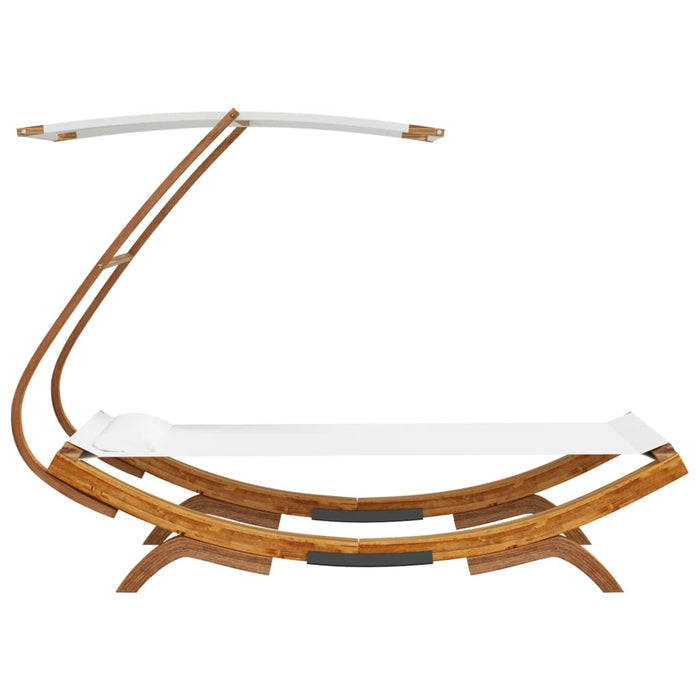 Pat de exterior cu baldachin, crem, 100x190x134 cm, lemn masiv - WALTI WALTI