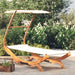 Pat de exterior cu baldachin, crem, 100x190x134 cm, lemn masiv - WALTI WALTI