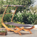 Pat de exterior cu baldachin antracit 100x190x134 cm lemn masiv - WALTI WALTI