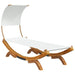 Pat de exterior cu baldachin, crem, 100x200x126 cm, lemn masiv - WALTI WALTI