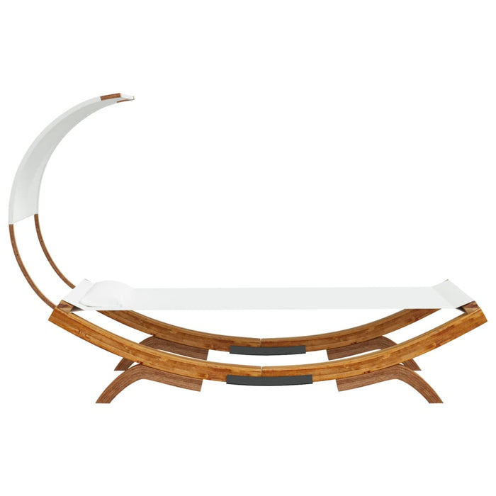 Pat de exterior cu baldachin, crem, 100x200x126 cm, lemn masiv - WALTI WALTI