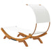 Pat de exterior cu baldachin, crem, 100x200x126 cm, lemn masiv - WALTI WALTI