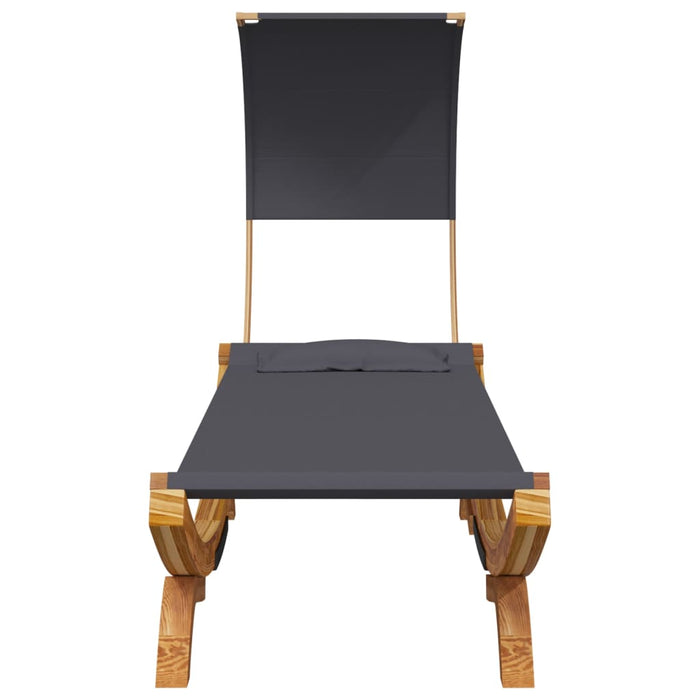 Pat de exterior cu baldachin antracit 100x200x126 cm lemn masiv - WALTI WALTI