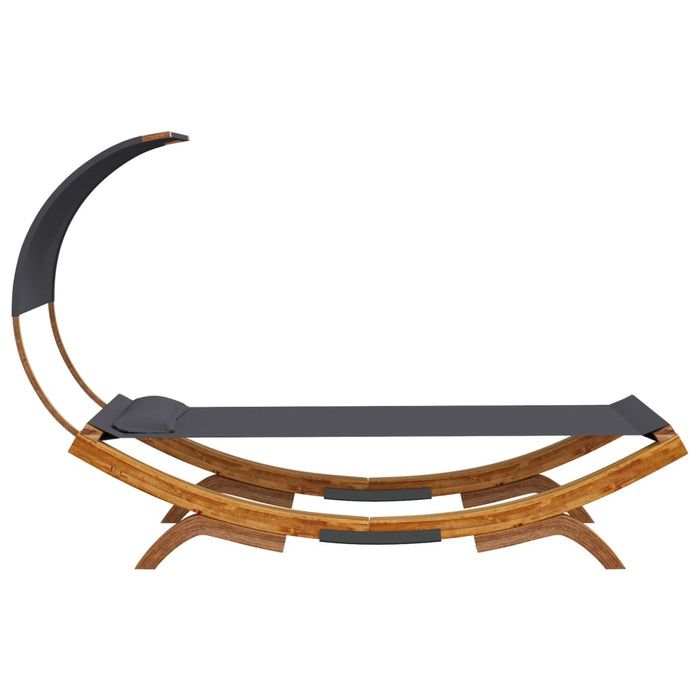 Pat de exterior cu baldachin antracit 100x200x126 cm lemn masiv - WALTI WALTI