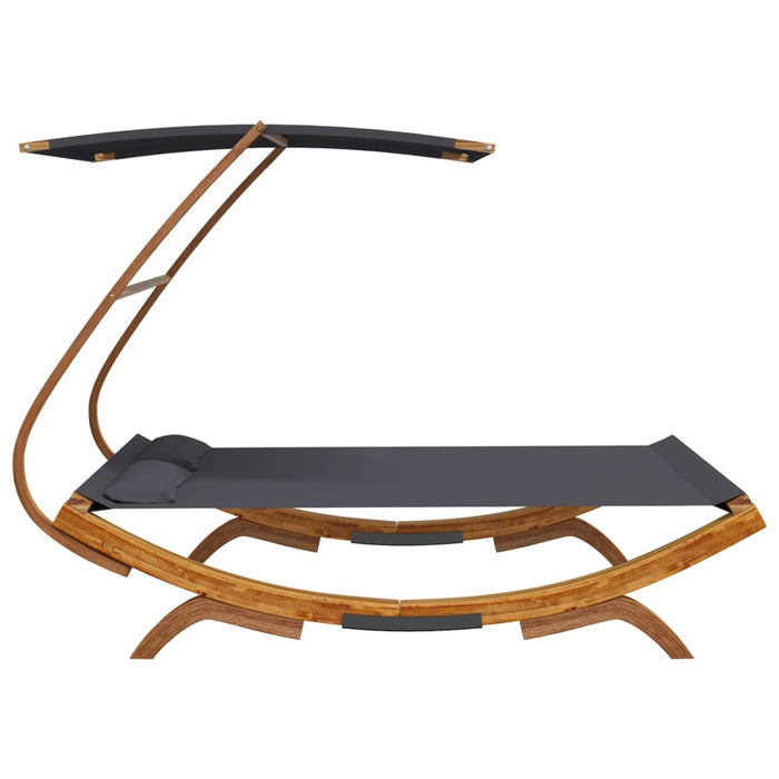 Pat de exterior cu baldachin antracit 165x203x138 cm lemn masiv - WALTI WALTI