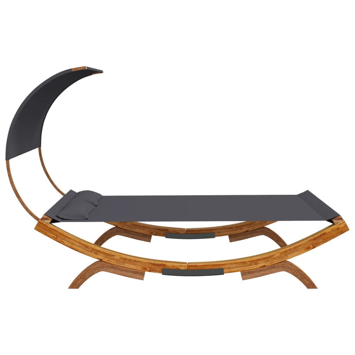 Pat de exterior cu baldachin antracit 165x203x126 cm lemn masiv - WALTI WALTI