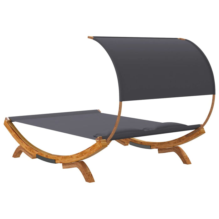 Pat de exterior cu baldachin antracit 165x203x126 cm lemn masiv - WALTI WALTI