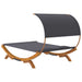 Pat de exterior cu baldachin antracit 165x203x126 cm lemn masiv - WALTI WALTI