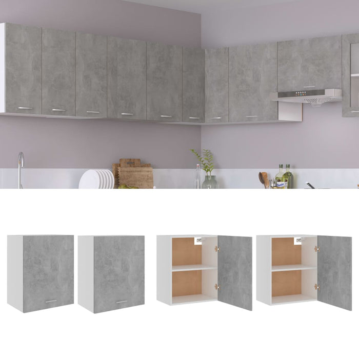 Dulapuri suspendate “Lyon”, 2 buc., gri beton, 50x31x60 cm, PAL WALTI