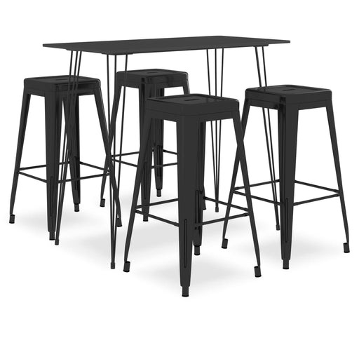Set mobilier de bar, 5 piese, negru - WALTI WALTI