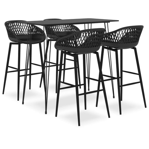 Set mobilier de bar, 5 piese, negru - WALTI WALTI