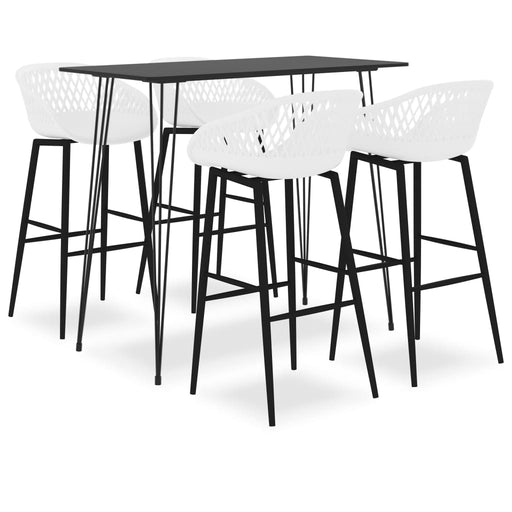 Set mobilier de bar, 5 piese, negru și alb - WALTI WALTI
