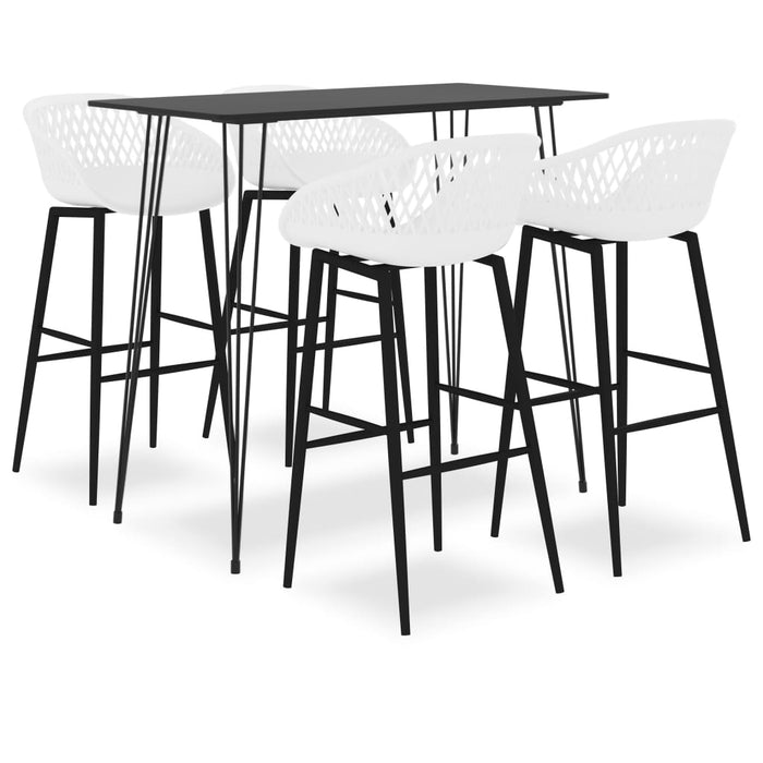 Set mobilier de bar, 5 piese, negru și alb - WALTI WALTI