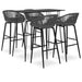 Set mobilier de bar, 5 piese, negru și gri - WALTI WALTI