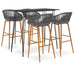 Set mobilier de bar, 5 piese, negru și gri - WALTI WALTI