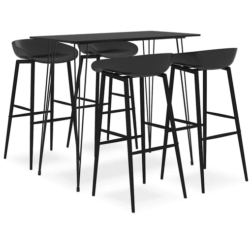 Set mobilier de bar, 5 piese, negru - WALTI WALTI