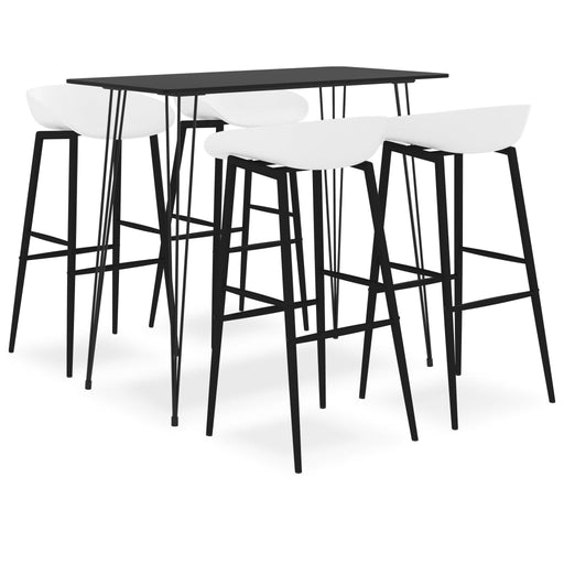 Set mobilier de bar, 5 piese, negru și alb - WALTI WALTI