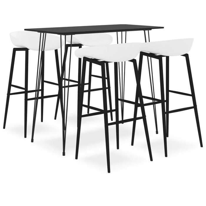 Set mobilier de bar, 5 piese, negru și alb - WALTI WALTI