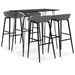 Set mobilier de bar, 5 piese, negru și gri - WALTI WALTI