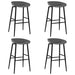 Set mobilier de bar, 5 piese, negru și gri - WALTI WALTI